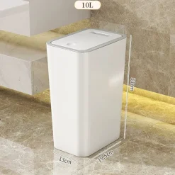 Discount Trycklock Soptunna Papperskorg Avfallsbehållare, Återvinningskorg 10L (Vit)