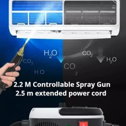 Online Tryckångrengörare 2500W Hög Temperatur, 1200ml Stor Tank (Vit)