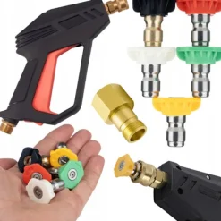 Best Rosfix Tryckpistol Fortis 4000 PSI + 5 Quick Connect Munstycken – M22 | Adapter EasyLock | Kompatibel med Karcher HD, Lavor, Parkside