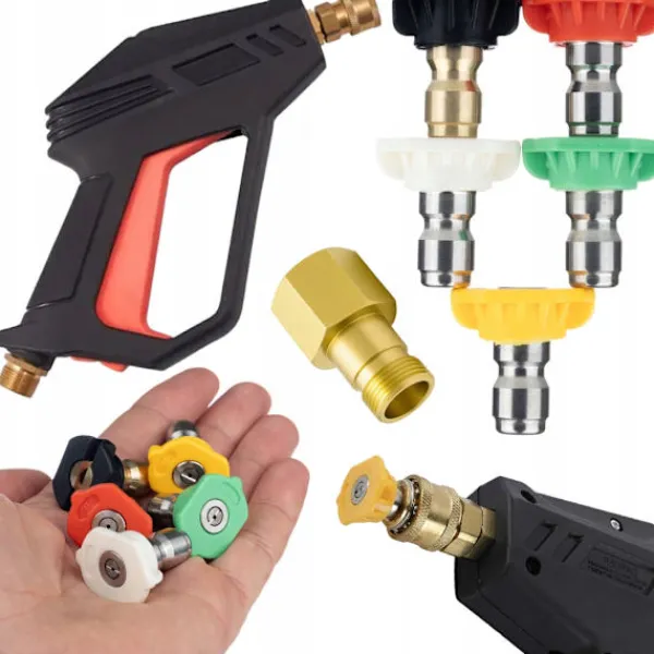 Best Rosfix Tryckpistol Fortis 4000 PSI + 5 Quick Connect Munstycken – M22 | Adapter EasyLock | Kompatibel med Karcher HD, Lavor, Parkside