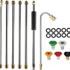 Hot Trycktvätt Förlängningsstav Kit med 5 Munstycksspetsar, 10 Läcksäkra Ringar, 4000 PSI