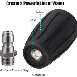 Trycktvätt Turbo Munstycke, Roterande Munstycke 5 Munstycken, 1/4" Snabbkoppling, 3600 PSI