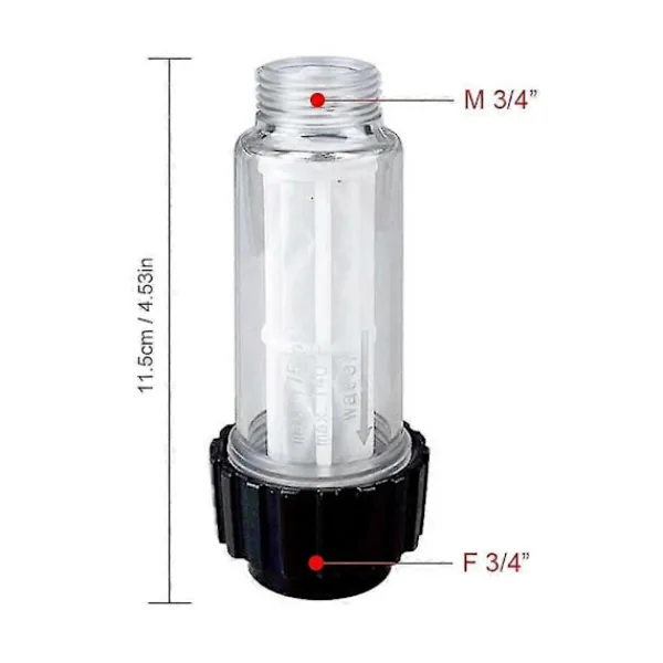 Discount Trycktvätt Vattenfilter Kompatibelt med Karcher K2 K3 K4 K5 K6 K7 G3/4' 175psi Vattenfilter Biltvätt Trycktvätt Tillbehör (FMY)