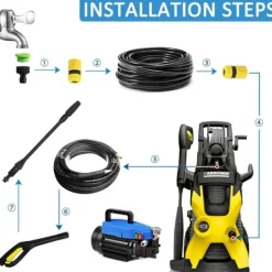 Sale Trycktvättarspistol, 150Bar Pistolsats för Karcher k2 k3 k4 k5 k6 k7 Trycktvättartillbehör med Justerbart Munstycke KLB