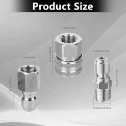 Discount unbranded Trycktvättsadapterset, 3/8 tum rostfritt stål hane och hona snabbkopplingssats för trycktvättar och spruta