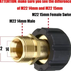 Best Trycktvättskoppling M22 15mm 2# M22 15mm Hon till M22 14mm Hane