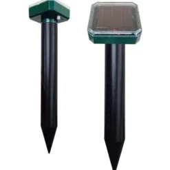 New TS-Set med 2 solcellsdrivna mullvadsavskräckare – Ormavskräckare - Väderbeständig för Mullvad, Orm, Sork, Gopher och Andra Djur NPTER