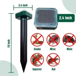 New TS-Set med 2 solcellsdrivna mullvadsavskräckare – Ormavskräckare - Väderbeständig för Mullvad, Orm, Sork, Gopher och Andra Djur NPTER