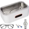 New ECLshop TTLIFE Ultraljudstvätt, 400 ml Ultraljudsrengörare för Smycken Glasögon, 45000Hz Rengöringsmaskin, 4 Lägen