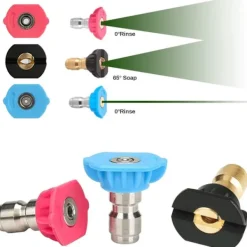 Hot Turbo Munstycke för Högtryckstvätt, Roterande Munstycke och 7 Munstycken, 1/4' Snabbkoppling, 4000 Psi, Jet Kit för Högtryckstvätt, Högtrycksrotator, Svart | Fyndiq