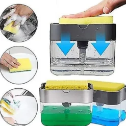 Clearance Tvålpump Dispenser Svamp Hållare 2 i 1, Diskmedel Tvålpump Dispenser Box, Tvålpump Dispenser, Spo