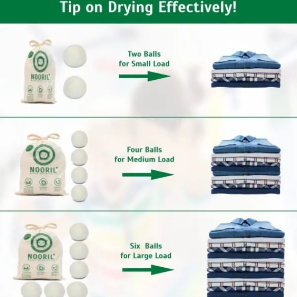 Online Tvättbollar i ull för mjukare tyg 6pcs