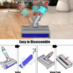 unbranded Tvättborste för V7 V8 V10 V11 V15 Elektrisk Mopp Våt och Torr med Grönt Ljus Rengör och Torkar Hårt