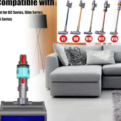 Outlet Tvättborste för V7 V8 V10 V11 V15 Elektrisk Våt och Torr med Grönt Ljus Rengör och Torkar Hårda Golv - WELLNGS