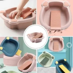 Online Tvättbräda Bassäng: Tvättbalja Tvättbassäng Hink för Hem Sovsal Handtvätt Kläder och Små Ömtåliga Artiklar Rosa Pink