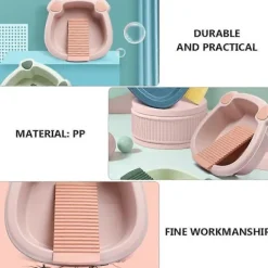 Online Tvättbräda Bassäng: Tvättbalja Tvättbassäng Hink för Hem Sovsal Handtvätt Kläder och Små Ömtåliga Artiklar Rosa Pink