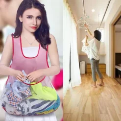 Outlet LBSS Tvättförkläde med stor ficka Fuktsäker Torkkläder Organizer Tvätttillbehör