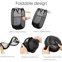 Clearance Tvätthållare [Set om 2] Vikbara Tvätthållare Pop Up Mesh