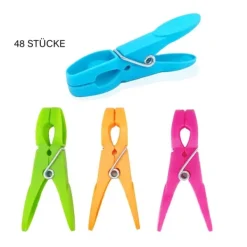 Online Tvättklämmor, 48 plastklämmor, klämmor med starkt grepp