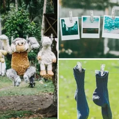 Sale Tvättklämmor, Klädnypor i rostfritt stål 80 stycken Multifunktionella metallklämmor för kläder strumpor pappersdokument snacks förseglingar