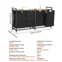 Hot DUOKU Tvättkorg - - Modell XYL03 - 4 Fack - 600D Oxfordtyg - 66,14 lb Kapacitet