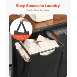 Hot DUOKU Tvättkorg - - Modell XYL03 - 4 Fack - 600D Oxfordtyg - 66,14 lb Kapacitet
