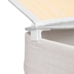 Discount Vasagle Tvättkorg i bambu med 2 fack och lock 100L - Vit