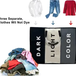 Online Global Items Tvättkorg med 3 fack - 240 liter