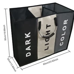 Online Global Items Tvättkorg med 3 fack - 240 liter