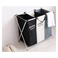 Discount Tvättkorg med 3 Fack - Korg till Tvätt - 135L