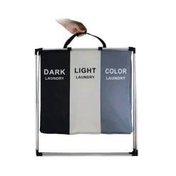 Discount Tvättkorg med 3 Fack - Korg till Tvätt - 135L