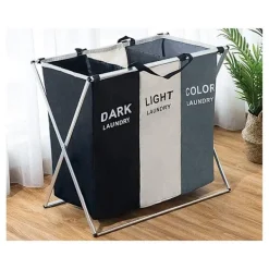 Discount Tvättkorg med 3 Fack - Korg till Tvätt - 135L