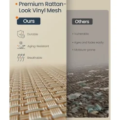 Online Pavil Tvättkorg med 3 sektioner, stor 140 l, med hjul, naturbeige och mattvit