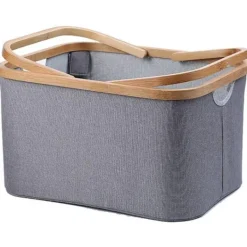 New Tvättkorg med handtag, vattentät hopfällbar tvättkorg med lock stor för smutsiga kläder/skräp