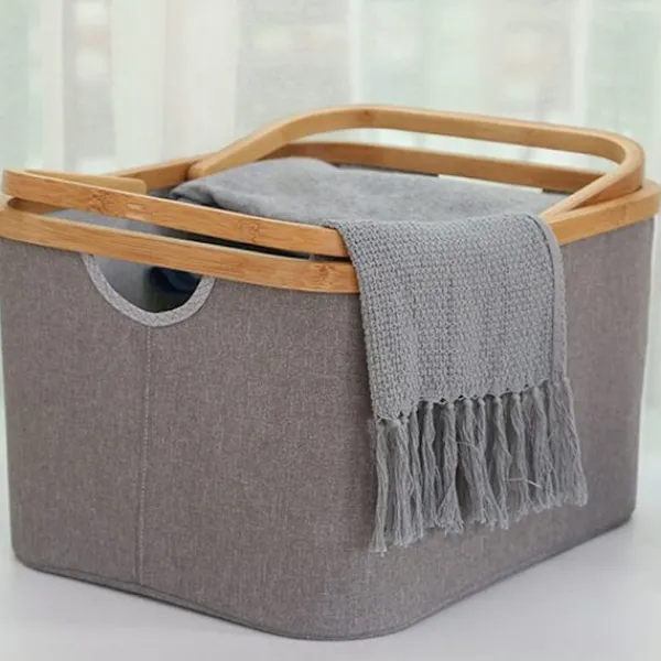 New Tvättkorg med handtag, vattentät hopfällbar tvättkorg med lock stor för smutsiga kläder/skräp