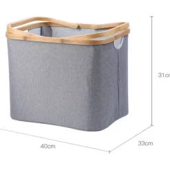 New Tvättkorg med handtag, vattentät hopfällbar tvättkorg med lock stor för smutsiga kläder/skräp