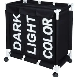 Sale B2X Tvättkorg med hjul och tre fack för enkel sortering