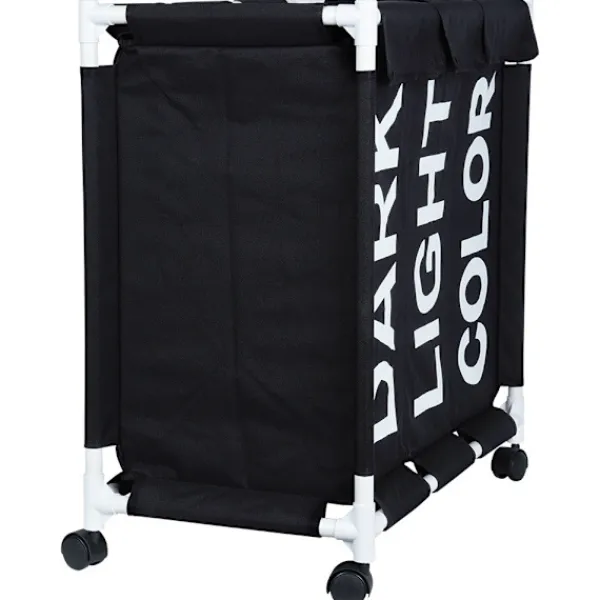 Sale B2X Tvättkorg med hjul och tre fack för enkel sortering