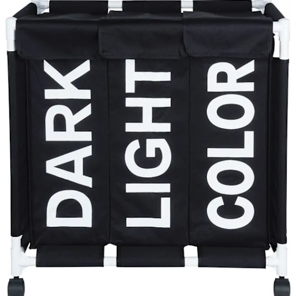 Sale B2X Tvättkorg med hjul och tre fack för enkel sortering