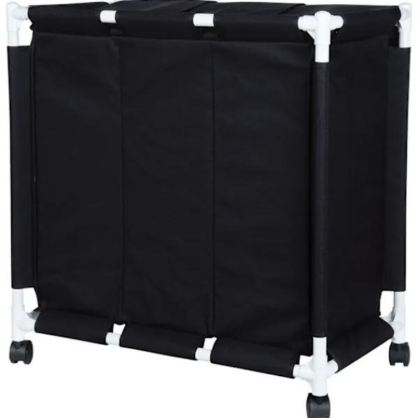 Sale B2X Tvättkorg med hjul och tre fack för enkel sortering