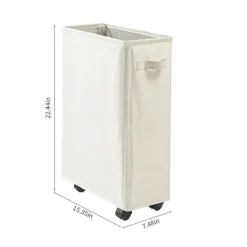 Hot Tvättkorg med hjul, rullande tvättkorg hopfällbar klädförvaringsvagn hopfällbara yogamattor förvaringsställ smala hörnförvaringsorganisatörer med_MGF | Fyndiq