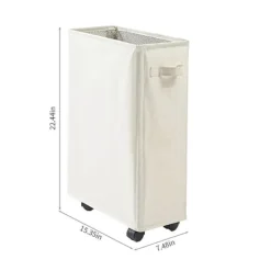 New Tvättkorg med hjul, rullande tvättkorg, hopfällbar klädförvaringsvagn, hopfällbart förvaringsställ för yogamattor, smala hörnförvaringslösningar med | Fyndiq