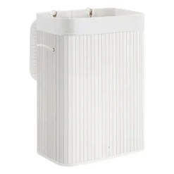 New Songmics Tvättkorg med lock och bärhandtag 72L - Vit