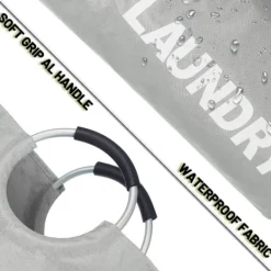 Discount Tvättkorg med vadderade handtag, vattentät tvättkorg hopfällbar, tvättkorg för badrum, tvätt, studentboende-FF- light grey