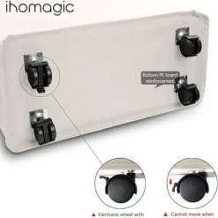 Hot Tvättkorg på hjul, hopfällbar, tyg, beige, smal[CO]