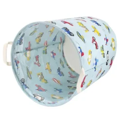 Hot Tvättkorg Stor Canvas Tvättkorg Vattentätt Tyg Cylindrisk Tvättkorg Förvaringskorg Med Handtag, Dekorativ Och Praktisk För Barn