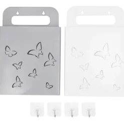 Tvättkorg Vikbar Tvättkorg, Hängande Tvättkorg med Handtag Förvaringskorg (Grå X2)