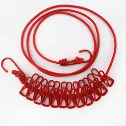 Tvättlina - Resklädstreck med 12 klämmor - Tvättlina med