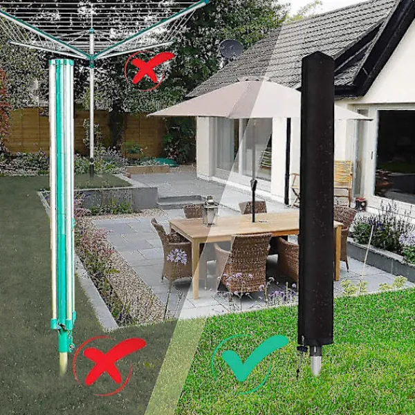 Discount Tvättlina Skydd För Torkvinda, Svart 165cm Vattentätt Skydd Med Dragkedja Och Dragsko För Trädgård Torkvinda, Vattentät O