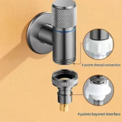 Clearance Tvättmaskin Automatisk Vattenstoppventil Massiv Mässing Enkel Kall Väggmonterad Kallvattenutlopp B